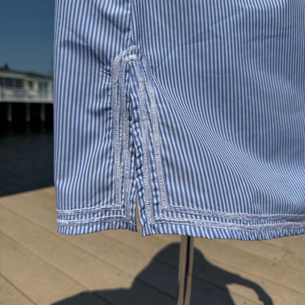 Blue and White Embroidered Tunic Top - Picture 8 of 15